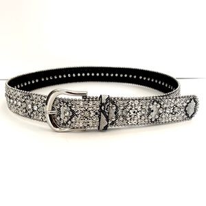 NWOT Ladies Belt Faux Snakeskin Rhinestone Size S/M